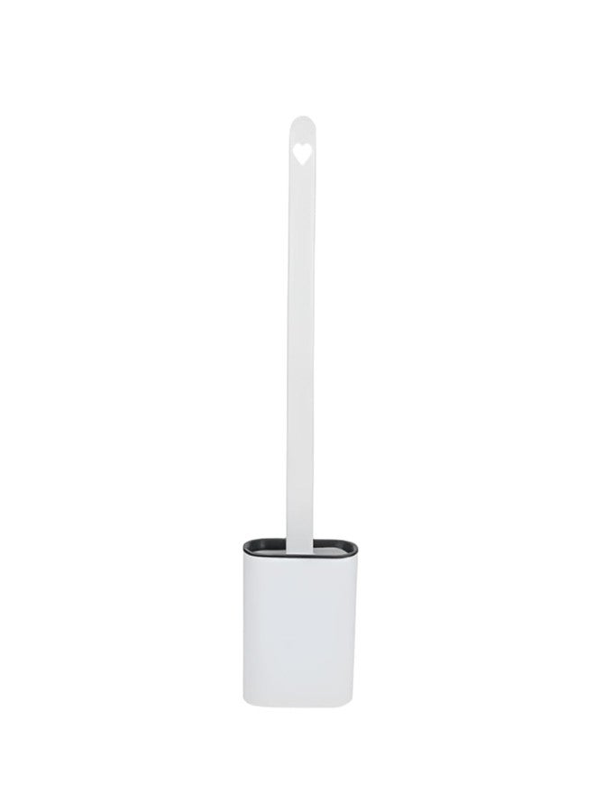 CTLH20 Toilet Brush in Silicone Material with Hard Plastic Holder Comes with Slim Flex Brush Anti-drip Set, No-Slip Long Handle Soft Silicone Bristles (Multicolor) (Pack of - (1) - Image 1